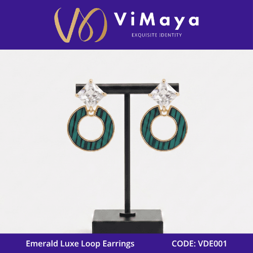 EMERALD LUXE LOOP EARRINGS