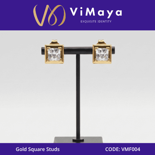 GOLD SQUARE STUDS