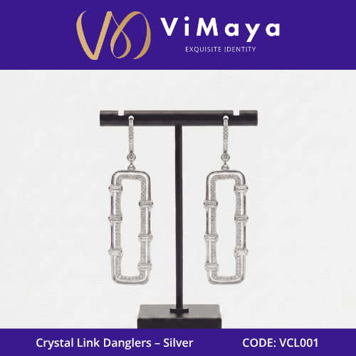 CRYSTAL LINK DANGLERS - SILVER