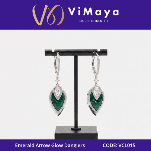 EMERALD ARROW GLOW DANGLERS