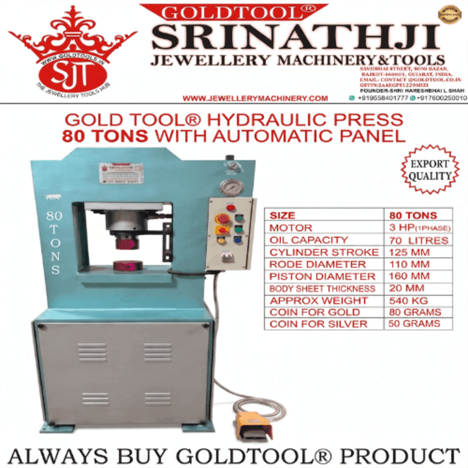 GOLD TOOL® HYDRAULIC PRESS 80 TONS WITH AUTOMATIC PANEL