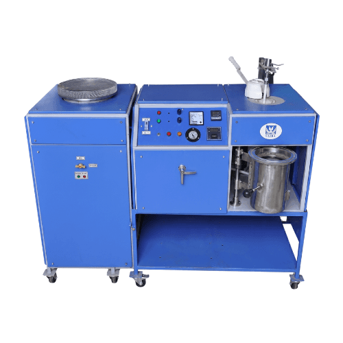 INDUCTION BOTTOM POURING VACCUM CASTING MACHINE WITH CHILLER AND BUBBLING TANK