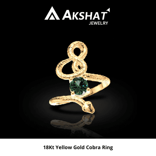18KT YELLOW GOLD COBRA RING