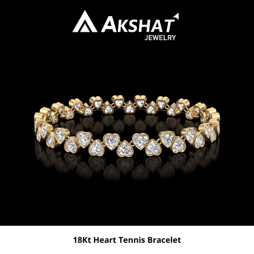 18KT HEART TENNIS BRACELET