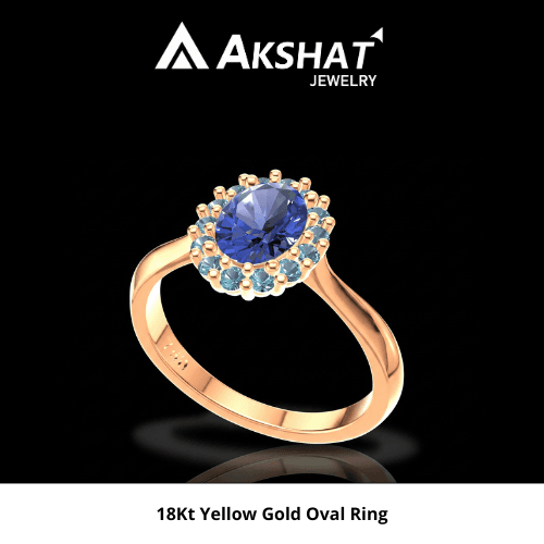18KT YELLOW GOLD OVAL RING