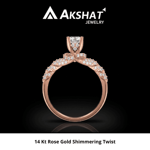 14KT ROSE GOLD SHIMMERING TWIST