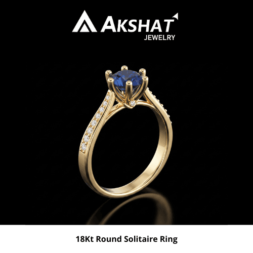 18KT ROUND SOLITAIRE RING