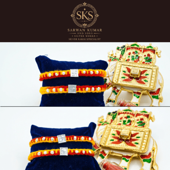 SQ. SWASTIK (6+1) & SQ. GANPATI (6+1) RAKHI