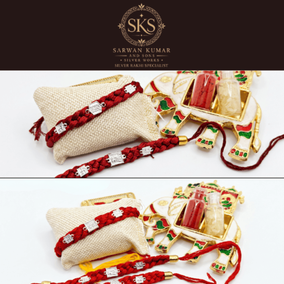 MAROON CHOTTI RAKHI (STRAND BRAID) & RED CHOTTI RAKHI (STRAND BRAID)