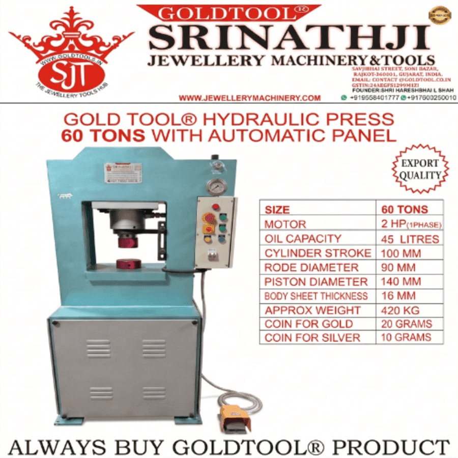 GOLD TOOL® HYDRAULIC PRESS 60 TONS WITH AUTOMATIC PANEL