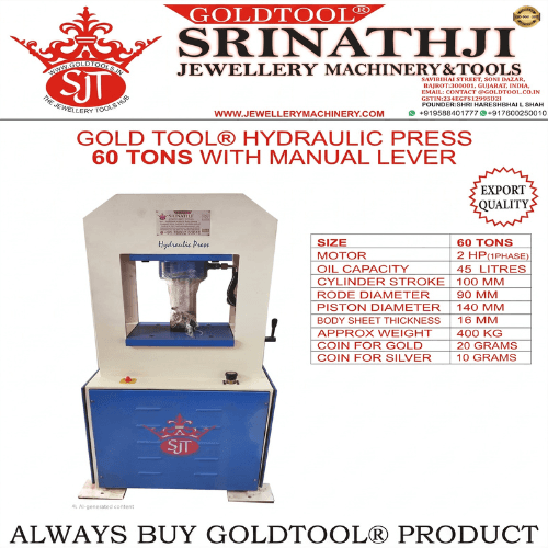 GOLD TOOL® HYDRAULIC PRESS 60 TONS WITH MANUAL LEVER