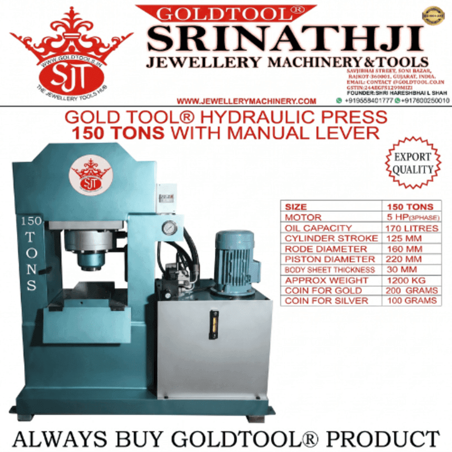 GOLD TOOL® HYDRAULIC PRESS 150 TONS WITH MANUAL LEVER