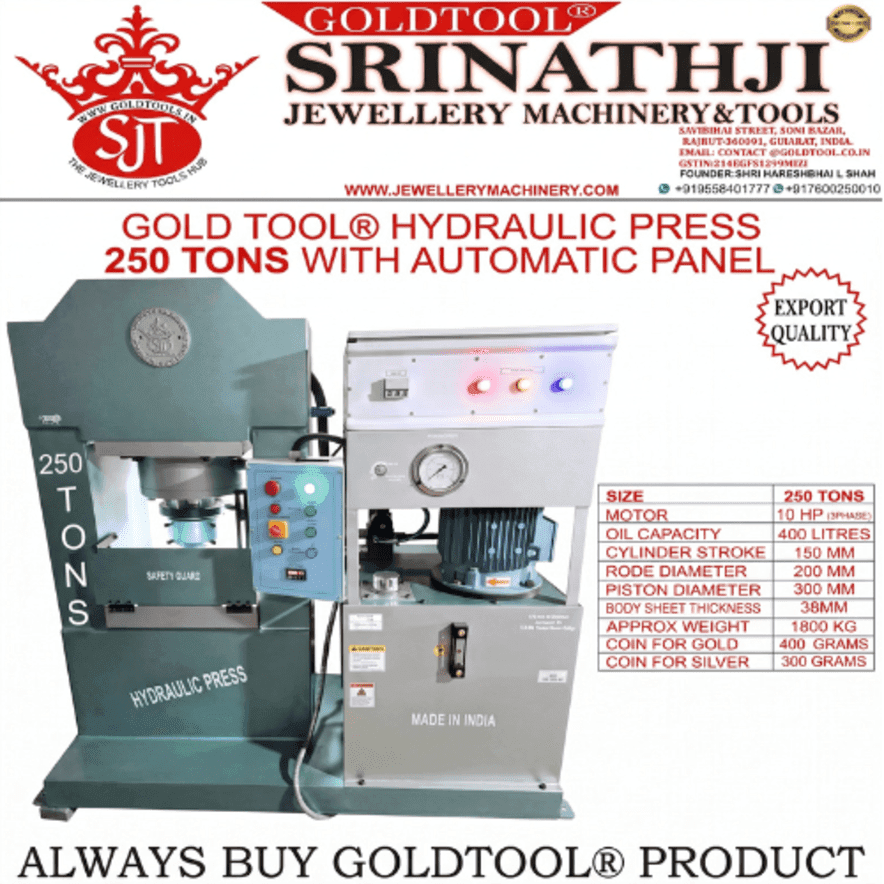 GOLD TOOL® HYDRAULIC PRESS 250 TONS WITH AUTOMATIC PANEL