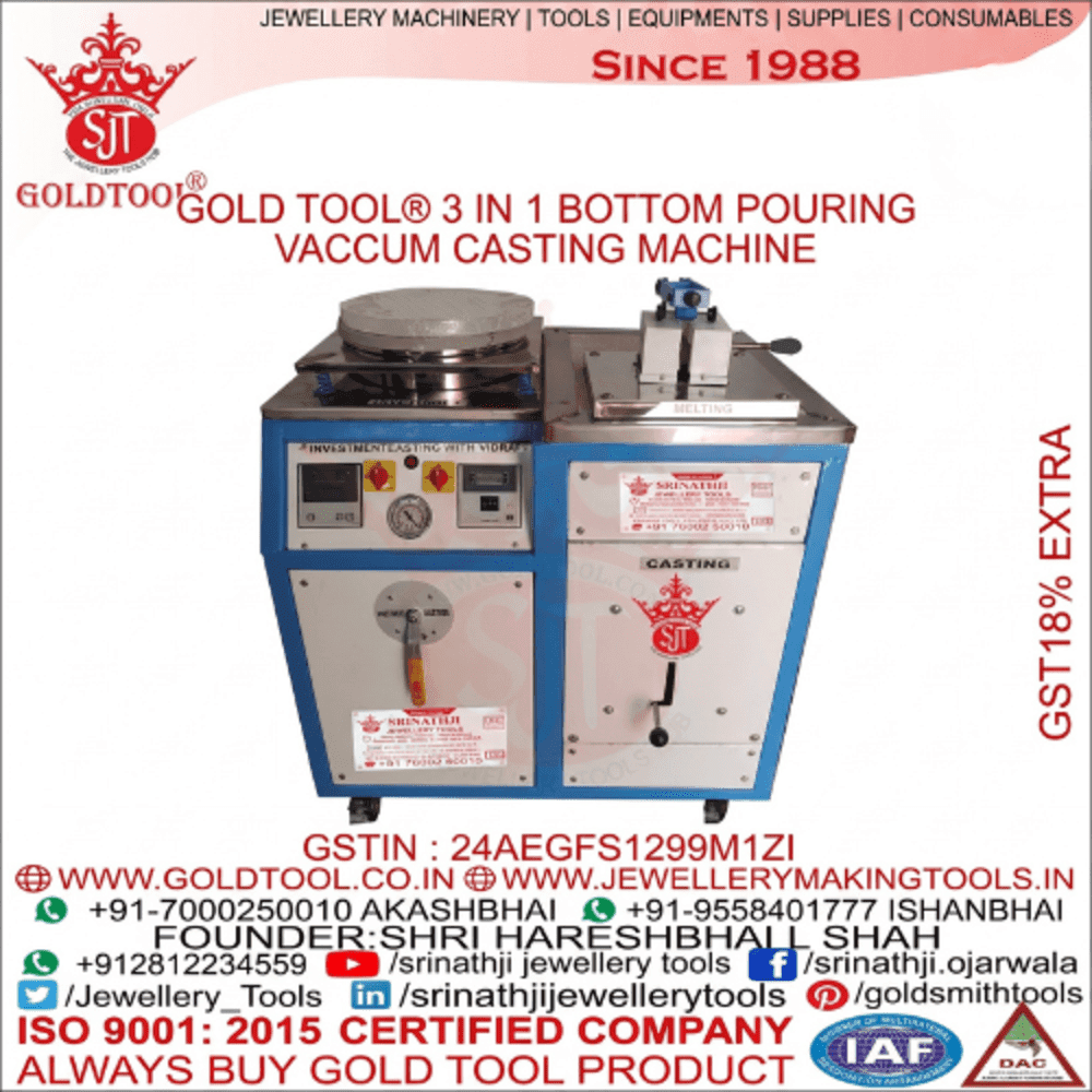GOLD TOOL® 3 IN 1 BOTTOM POURING VACCUM CASTING MACHINE