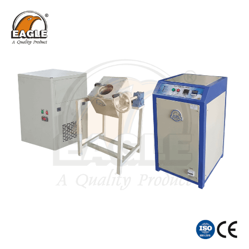 Induction Furnace With Chilling Unit With Tilting Unit 30 Kg Silver