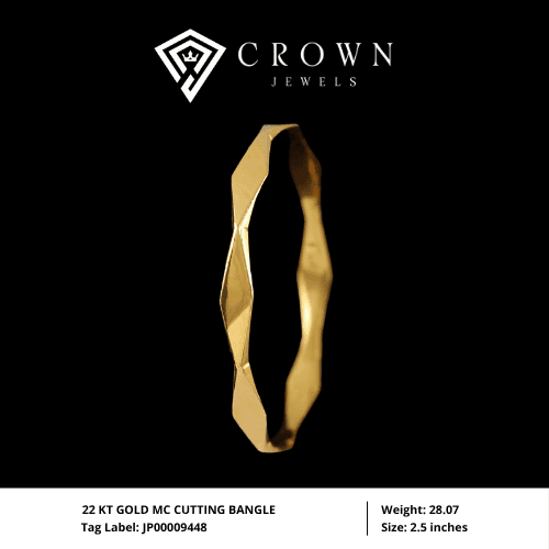 22 KT GOLD MC CUTTING BANGLE