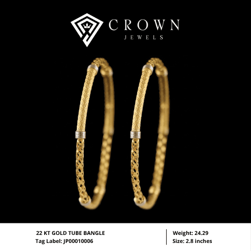 22 KT GOLD TUBE BANGLE