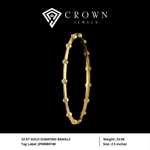 22 KT GOLD DIAMOND BANGLE