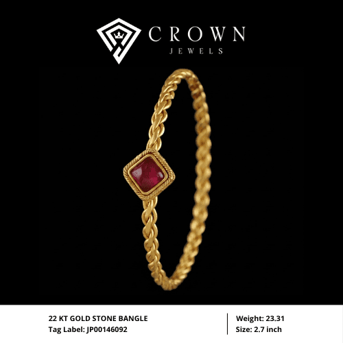 22 KT GOLD STONE BANGLE