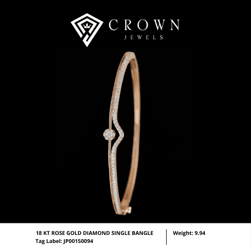18 KT ROSE GOLD DIAMOND SINGLE BANGLE