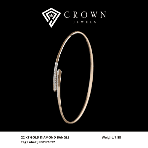 22 KT GOLD DIAMOND BANGLE