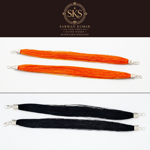 92 SILVER RAJWADI MOLI-KESARI & 92 SILVER RAJWADI MOLI-BLACK RAKHI
