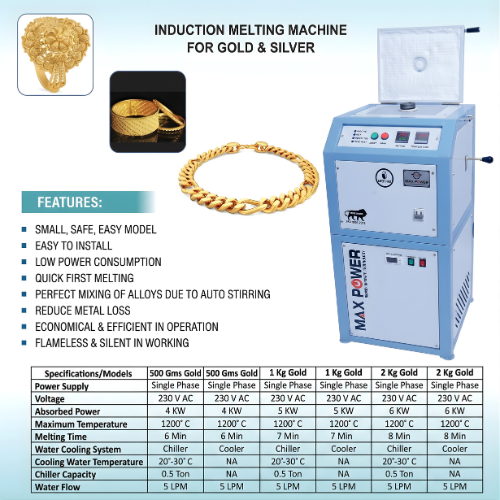 Induction Melting Machine for Gold and Silver - Standing Model