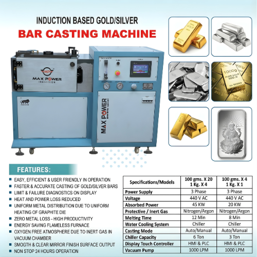 Induction Based Gold and Silver Bar Casting Machine