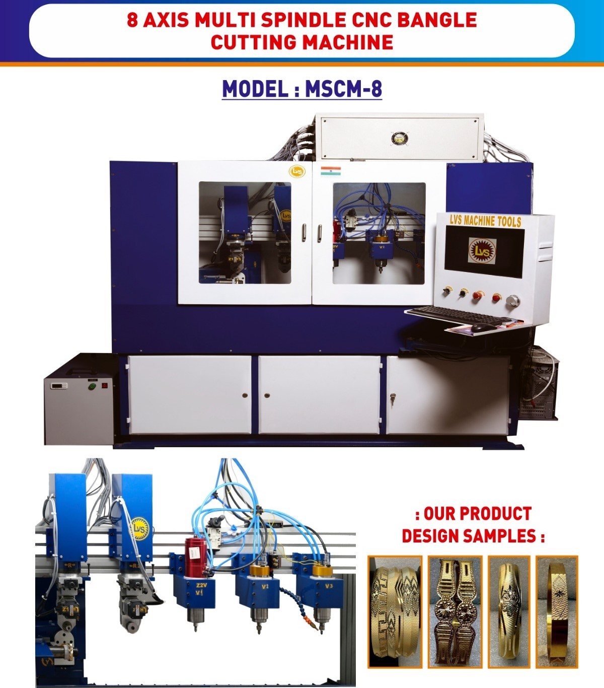 8 - Axis Multi Spindle CNC Bangle Cutting Machine
