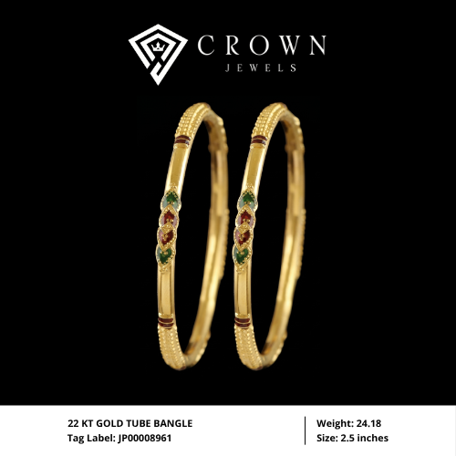 22 KT GOLD TUBE BANGLE