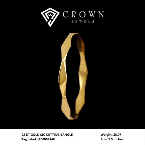 22 KT GOLD MC CUTTING BANGLE