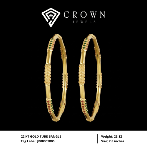 22 KT GOLD TUBE BANGLE