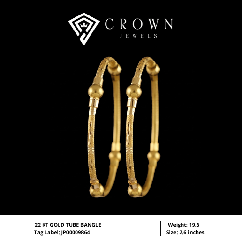 22 KT GOLD TUBE BANGLE
