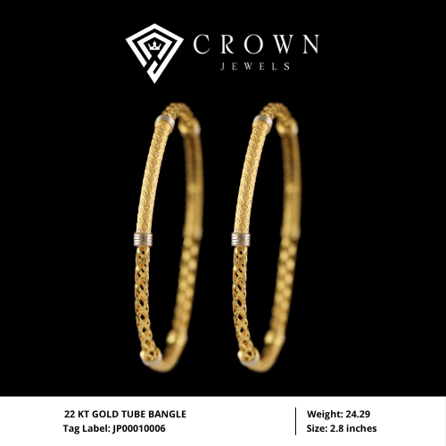 22 KT GOLD TUBE BANGLE