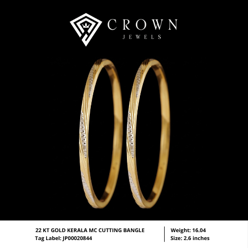 22 KT GOLD KERALA MC CUTTING BANGLE