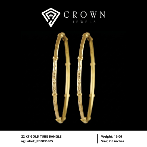 22 KT GOLD TUBE BANGLE