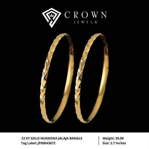 22 KT GOLD MUKKONA JALAJA BANGLE