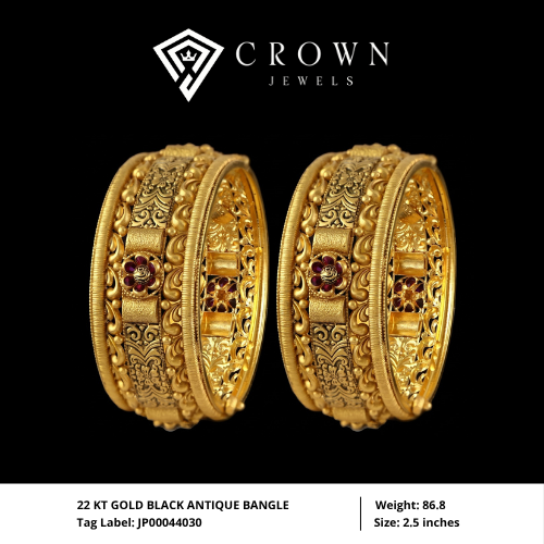 22 KT GOLD BLACK ANTIQUE BANGLE