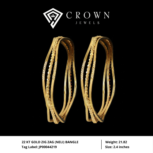 22 KT GOLD ZIG ZAG (NELI) BANGLE