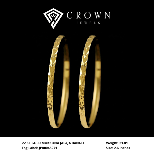 22 KT GOLD MUKKONA JALAJA BANGLE