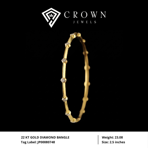22 KT GOLD DIAMOND BANGLE