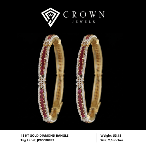 18 KT GOLD DIAMOND BANGLE