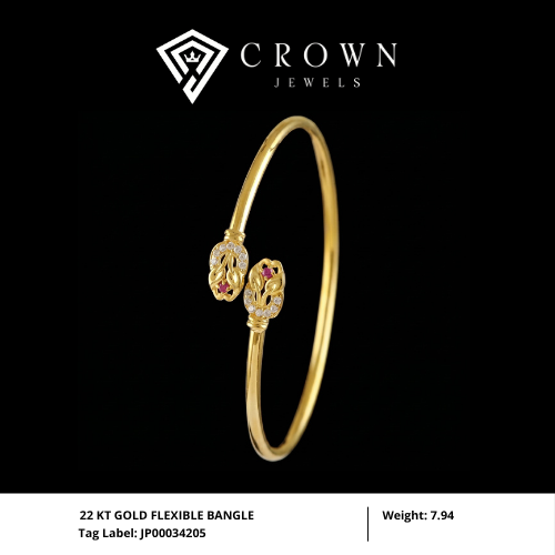 22 KT GOLD FLEXIBLE BANGLE