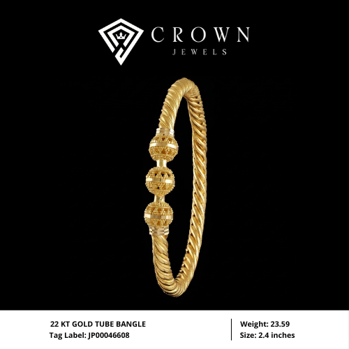 22 KT GOLD TUBE BANGLE