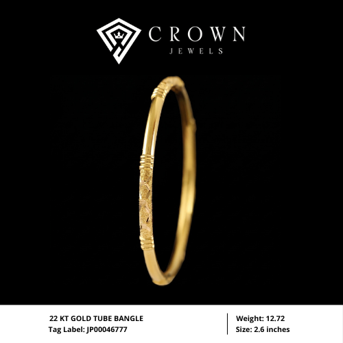22 KT GOLD TUBE BANGLE