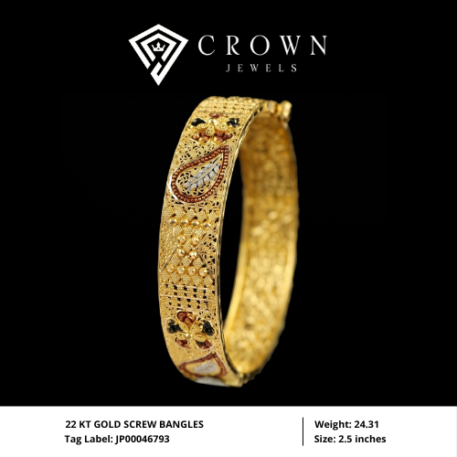 22 KT GOLD SCREW BANGLES