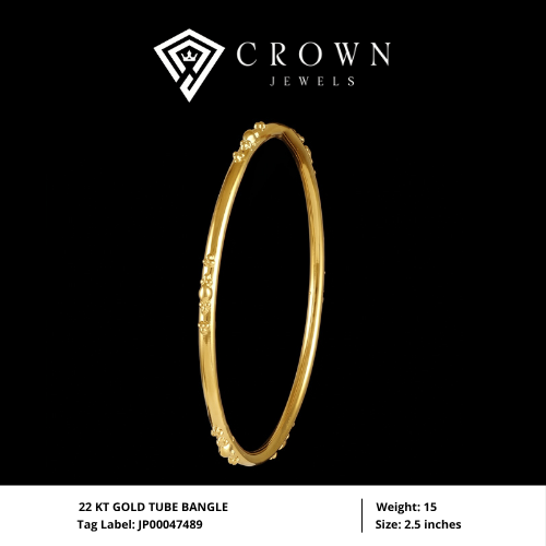 22 KT GOLD TUBE BANGLE