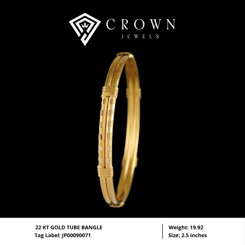 22 KT GOLD TUBE BANGLE