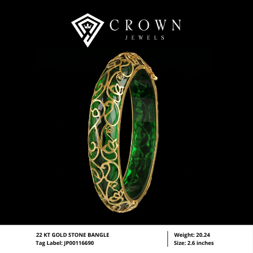 22 KT GOLD STONE BANGLE
