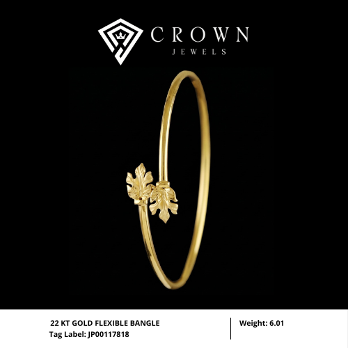22 KT GOLD FLEXIBLE BANGLE